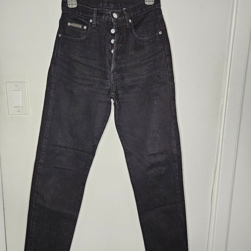 Calvin Klein Jeans Easy Fit Tapered Leg Button Fly Black Women's Size 3 VTG